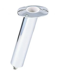 Lee's Tackle Lee's 15 Degree Stainless Steel Swivel Base Flush Mount Rod Holder 2.25" OD X 10.5" Tube [RH579H] Fishing Rod Holders