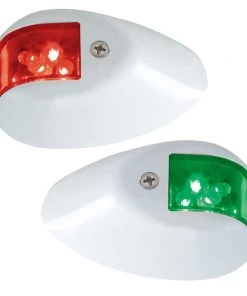 Perko LED Side Lights - Red/Green - 12V - White Epoxy Coated Housing [0602DP1WHT]