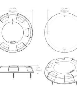 Lumitec Aurora LED Dome Light - White Finish - White/Red Dimming [101076] Marine Lighting
