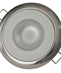 Lumitec Mirage - Flush Mount Down Light - Glass Finish/Polished SS Bezel - Warm White Dimming [113119] Marine Lighting