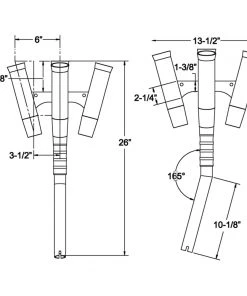 TACO Marine Fishing Rod Holders TACO Olympic 5-Rod Holder Cluster [F31-0790BXY-1]