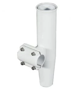 Lee's Tackle Lee's Clamp-On Rod Holder - White Aluminum - Horizontal Mount - Fits 1.050" O.D. Pipe [RA5201WH] Fishing Rod Holders