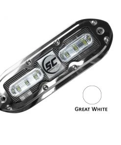 Shadow-Caster LED Lighting Marine Lighting Shadow-Caster SCM-6 LED Underwater Light W/20' Cable - 316 SS Housing - Great White [SCM-6-GW-20]