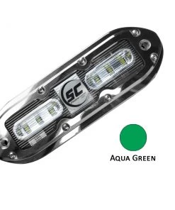 Shadow-Caster LED Lighting Shadow-Caster SCM-6 LED Underwater Light W/20' Cable - 316 SS Housing - Aqua Green [SCM-6-AG-20] Marine Lighting