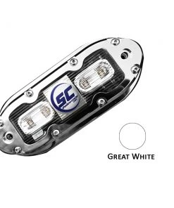 Shadow-Caster LED Lighting Shadow-Caster SCM-4 LED Underwater Light W/20' Cable - 316 SS Housing - Great White [SCM-4-GW-20] Marine Lighting