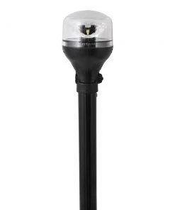 Attwood Marine Attwood LightArmor All-Around Light - 12" Black Pole - Black Horizontal Composite Base W/Adapter [5558-P12A7]