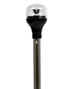 Attwood Marine Marine Lighting Attwood LightArmor Plug-In All-Around Light - 20" Aluminum Pole - Black Horizontal Composite Base W/Adapter [5550-PA20-7]