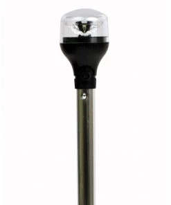 Attwood Marine Marine Lighting Attwood LightArmor All-Around Light - 20" Aluminum Pole - Black Vertical Composite Base W/Adapter [5551-PA20-7]
