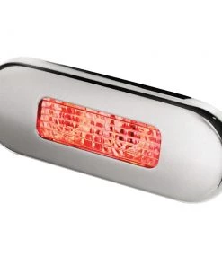 Hella Marine Surface Mount Oblong LED Courtesy Lamp - Red LED - Stainless Steel Bezel [980869501] Marine Lighting