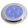 Hella Marine Slim Line LED 'Enhanced Brightness' Round Courtesy Lamp - Blue LED - Stainless Steel Bezel - 12V [980502221] Marine Lighting