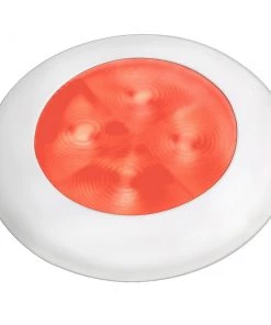 Hella Marine Slim Line LED'Enhanced Brightness' Round Courtesy Lamp - Red LED - White Plastic Bezel - 12V [980507241]