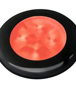 Marine Lighting Hella Marine Slim Line LED 'Enhanced Brightness' Round Courtesy Lamp - Red LED - Black Plastic Bezel - 12V [980507251]