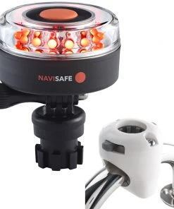 Navisafe Navilight All RED 360 2NM W/Navimount Base Rail Mount - White [045KIT3] Marine Lighting