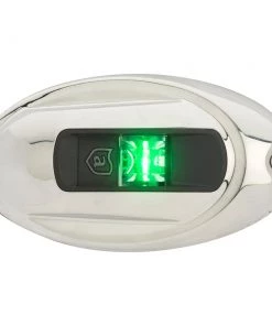 Attwood Marine Marine Lighting Attwood LightArmor Vertical Surface Mount Navigation Light - Oval - Starboard (green) - Stainless Steel - 2NM [NV4012SSG-7]