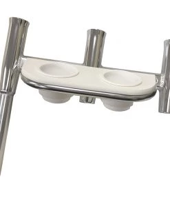 Fishing Rod Holders Tigress Offset Triple Rod Holder W/Cup Holders - Starboard Side - Polished Aluminum [88148-1]