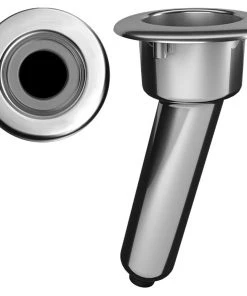 Mate Series Elite Screwless Stainless Steel 15 Rod Cup Holder - Drain - Round Top [C1015DS] Fishing Rod Holders