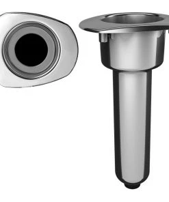 Mate Series Elite Screwless Stainless Steel 0 Rod Cup Holder - Drain - Oval Top [C2000DS]