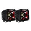 RIGID Industries Radiance Scene Lights - Surface Mount Pair - Black W/Red LED Backlight [68202]