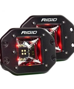 Marine Lighting RIGID Industries Radiance Scene Lights - Flush Mount Pair - Black W/Red LED Backlights [68212]