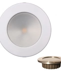 Lunasea Lighting Lunasea ZERO EMI Recessed 3.5 LED Light - Warm White, Blue W/White Stainless Steel Bezel - 12VDC [LLB-46WB-0A-WH]