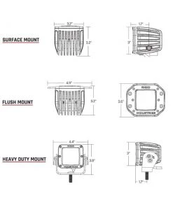 Marine Lighting RIGID Industries D-Series Pro Dually Spot Surface Mount Pair - Midnight Edition [202213BLK]