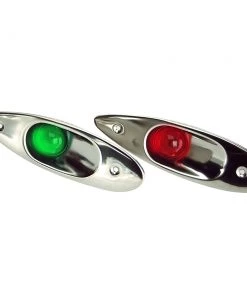 Whitecap Flush Mount LED Sidelights - 304 Stainless Steel - Pair [S-0918LED] Marine Lighting