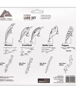 Fillet And Release Fishing Co. All Freshwater Lures Ozark Trail 5-Piece Assorted Fishing Lure Pack