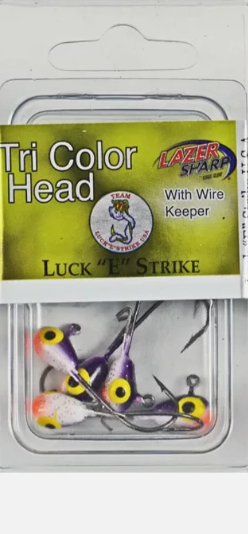 Fillet And Release Fishing Co. Luck E Strike Tri Color Teardrop Jig Heads
