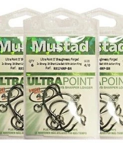Fillet And Release Fishing Co. Mustad O'Shaughnessy Live Bait 2X Strong 3X Short Forged Hook With Action Ring (6 Pack)